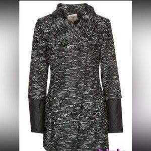 ONLY Black and White Knit Coat